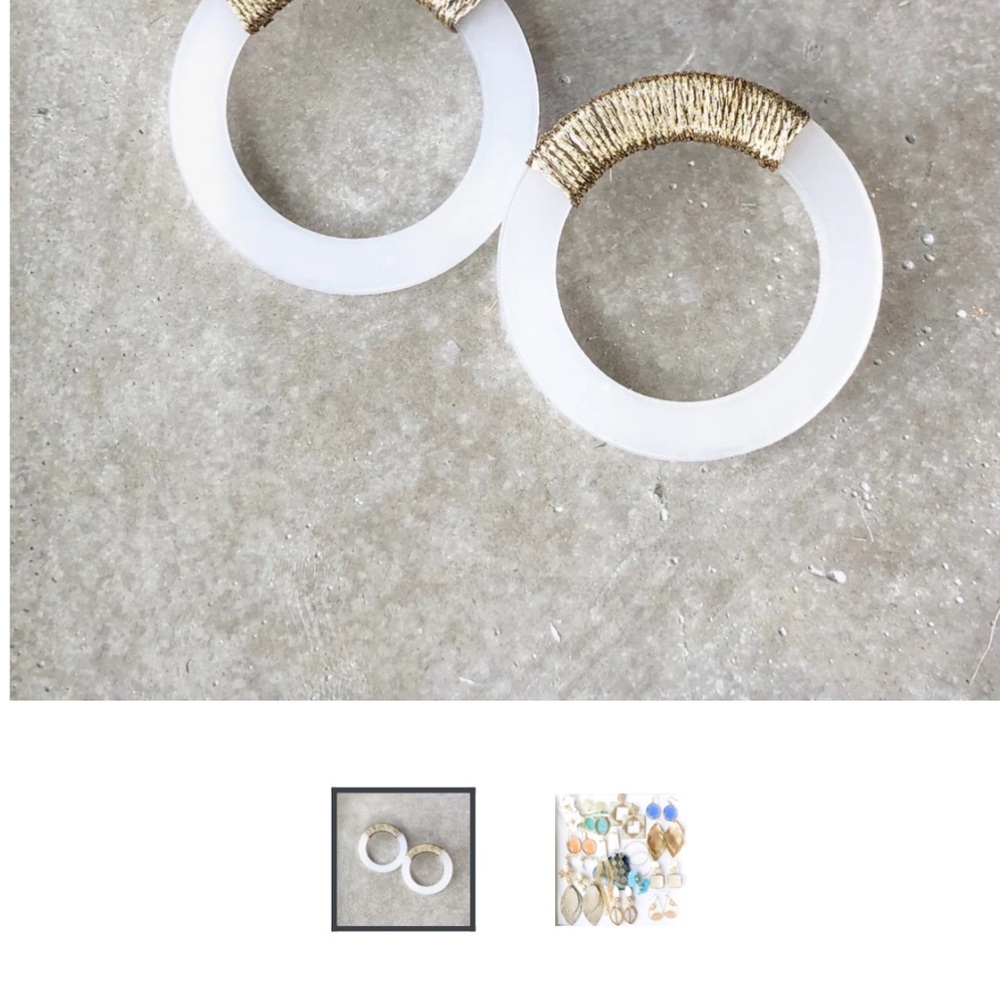 Bailey Earring - White and Gold Earrings